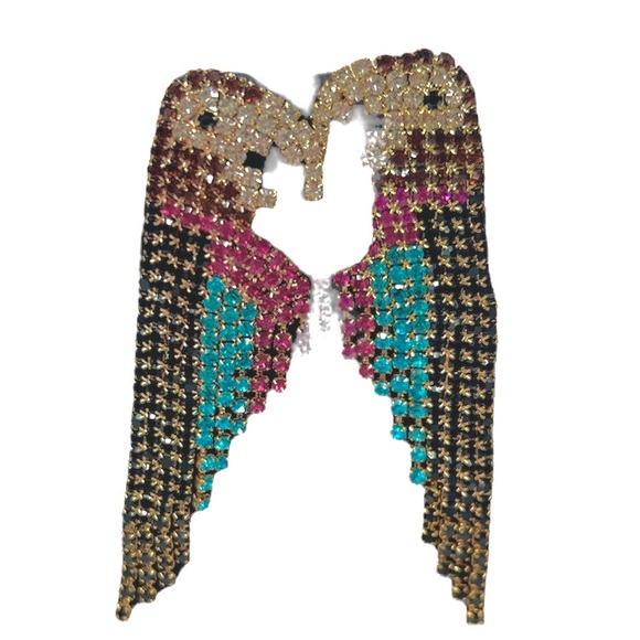 Rhinestone parrot earrings - Picture 4 of 4